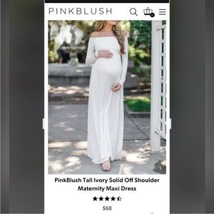 Pink blush maternity white dress